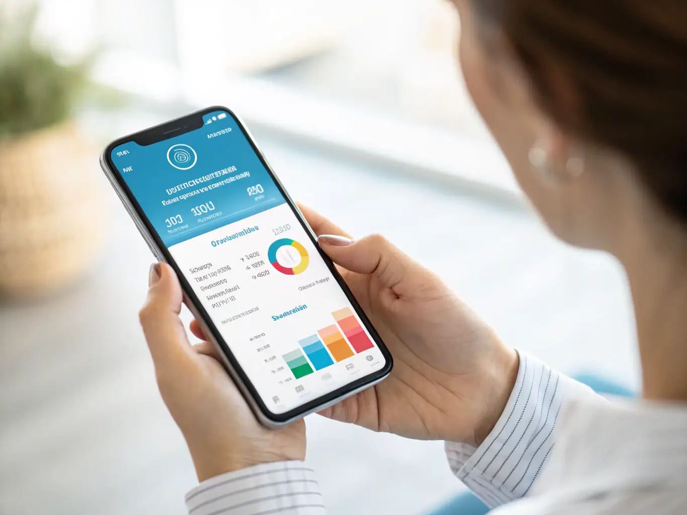 A smartphone displaying the Mercury mobile app interface, showcasing its user-friendly design and various financial management tools.